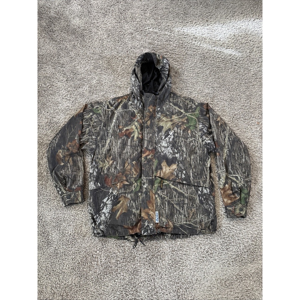 Browning Jacket Mens M Green Mossy Oak Camo Lined‎ Pre Vent Hunting XPO X Change